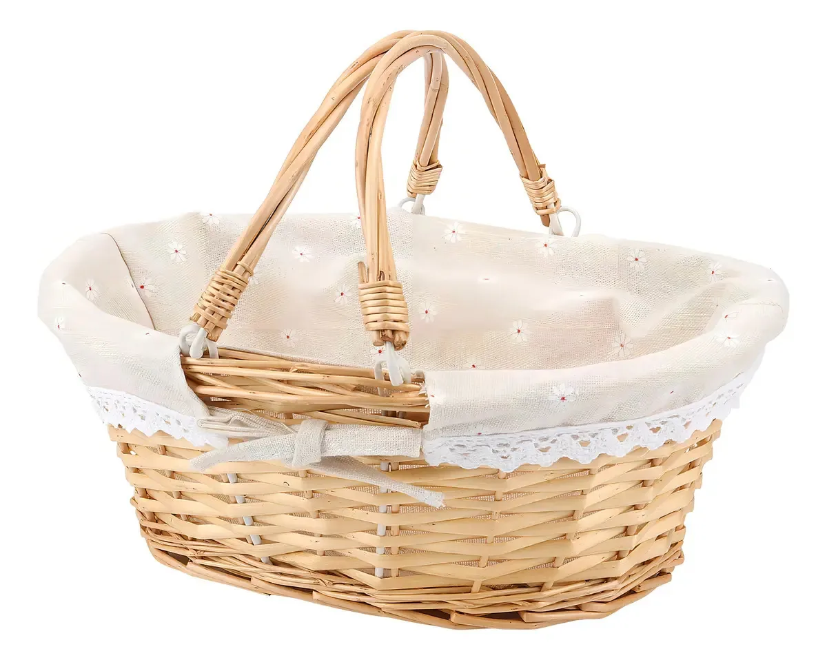 Cesta de vime de tecido natural Hozeon 14,1 x 11 x 6,7 Pul