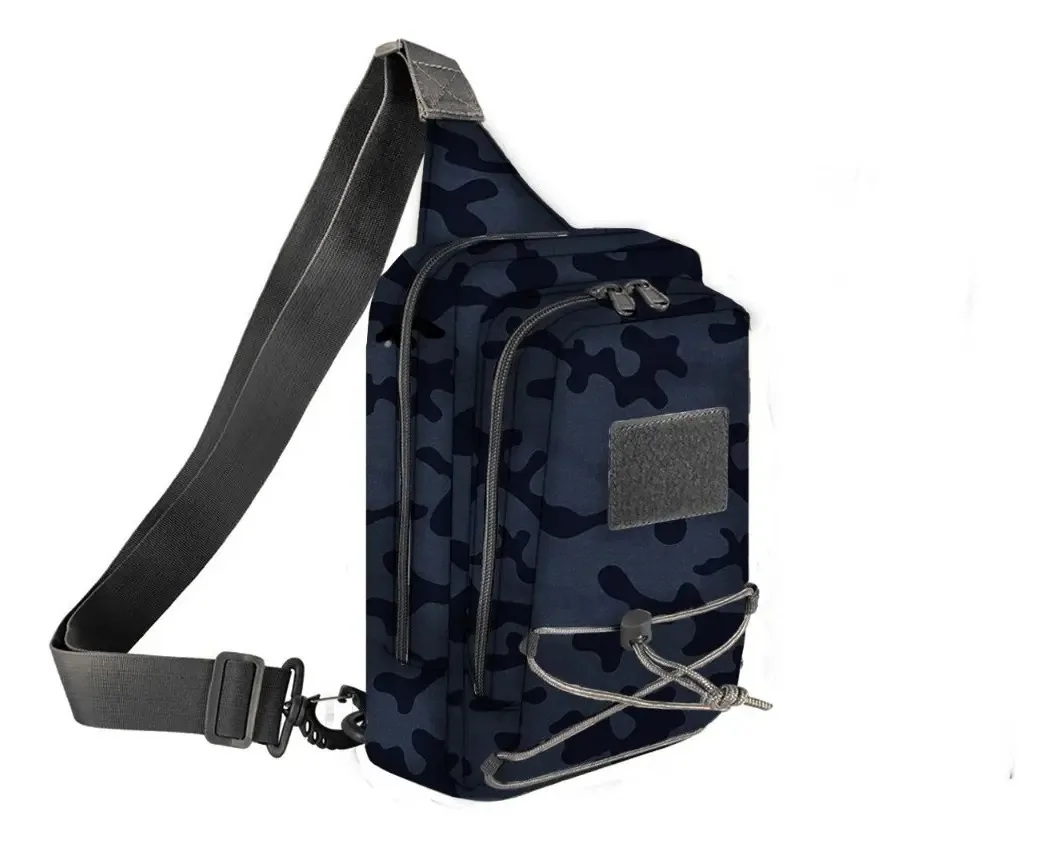 Bolsa de ombro tática militar Gjp 729/Bolsa de ombro tática militar Camu azul marinho