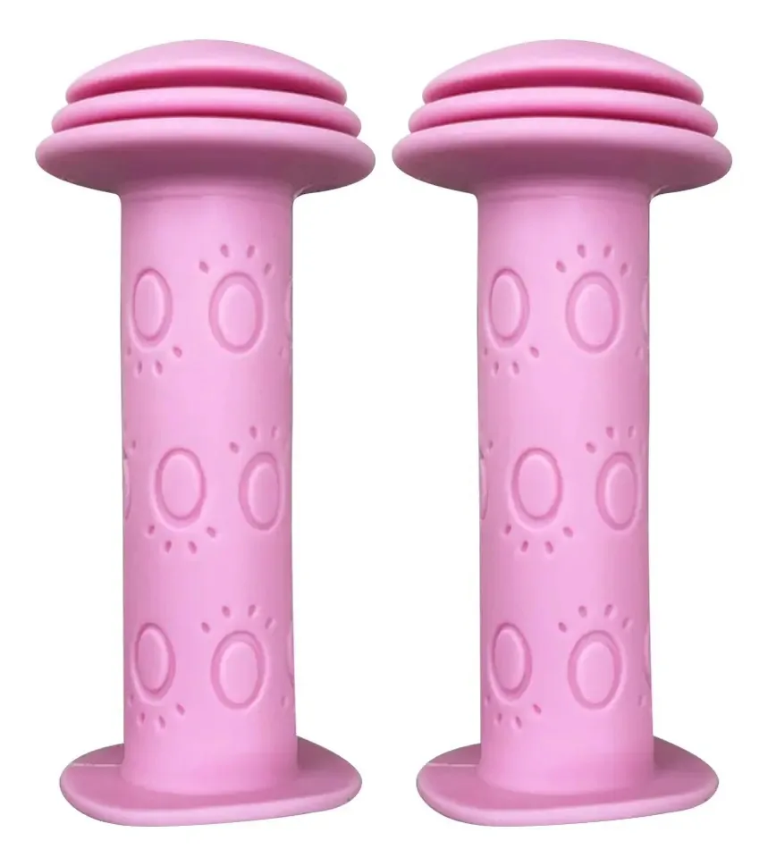 Alças de PVC para bicicletas infantis para meninas, cor rosa de 105 mm