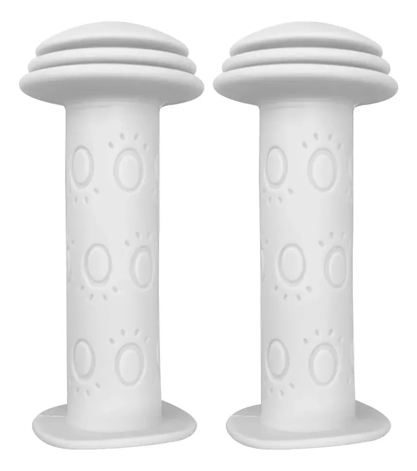 Alças de PVC para bicicletas infantis para meninas, cor branca de 105 mm
