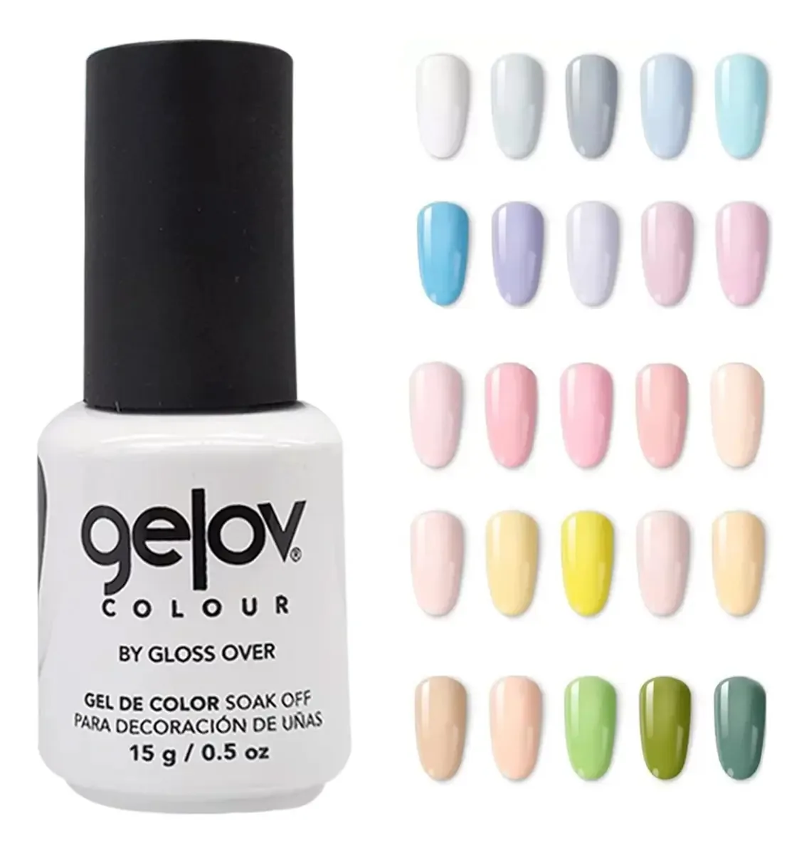 Gama Soul Gelov Gel Para Unhas 25 Tons Pastel 15g Gloss Over Color Cool 446