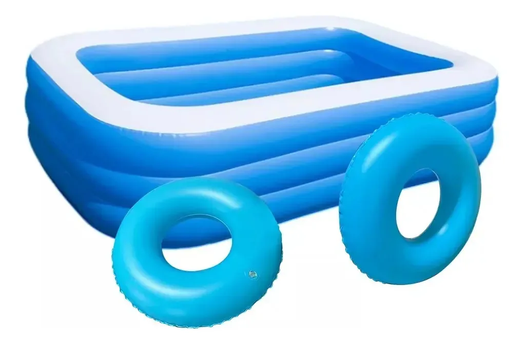 Banna Pool, piscinas infláveis retangulares de 305 cm, azuis, perfeitas para festas aquáticas de verão no pátio externo