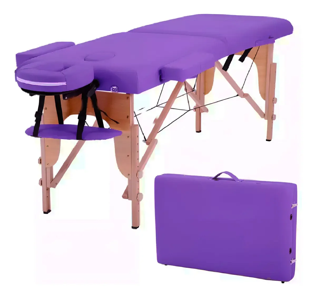 Mesa de massagem portátil, para tatuagem, colocação de cílios de madeira cor roxa ShopMall CM001