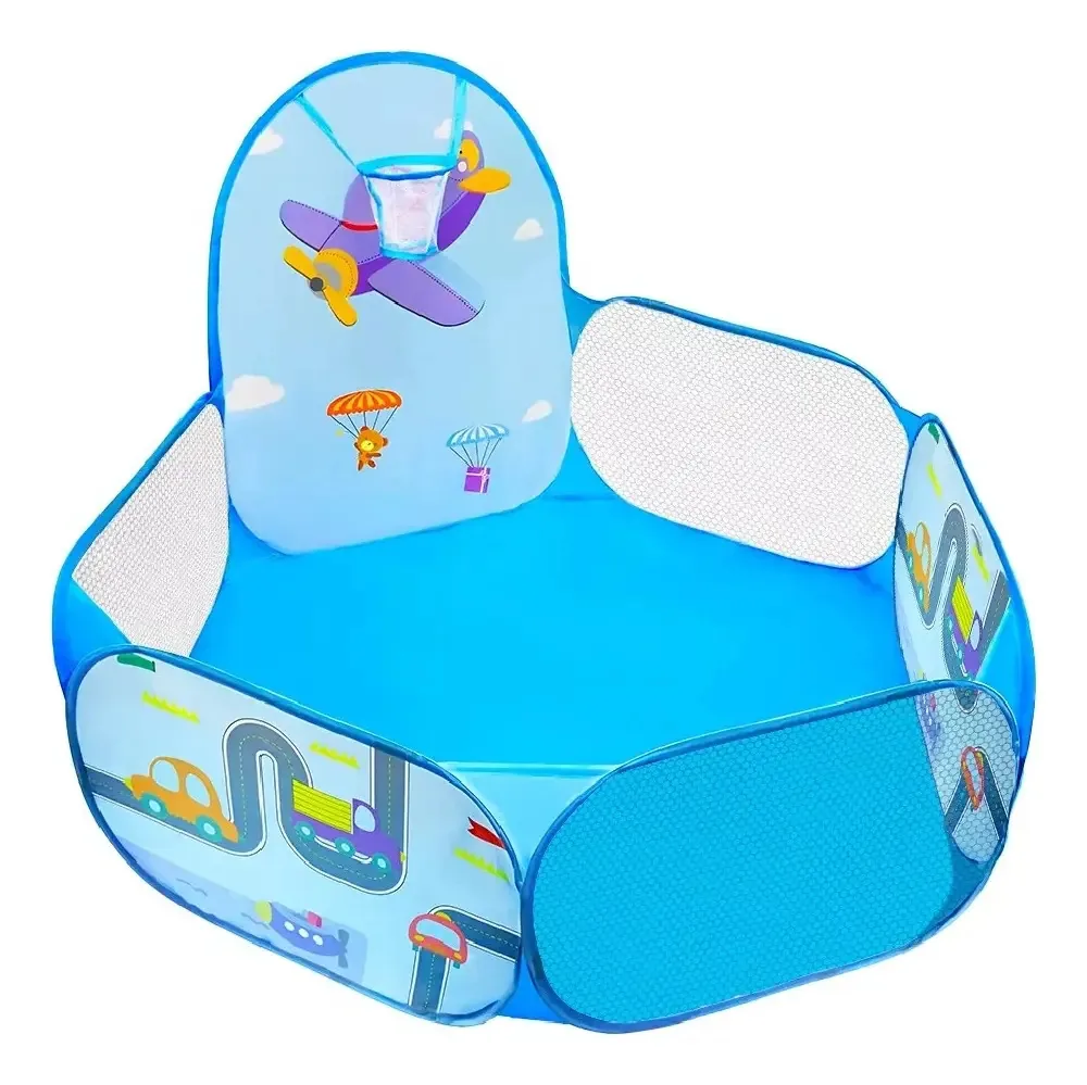 Bolsa azul para piscina inflável hexagonal ShopMall Pelotero Planes
