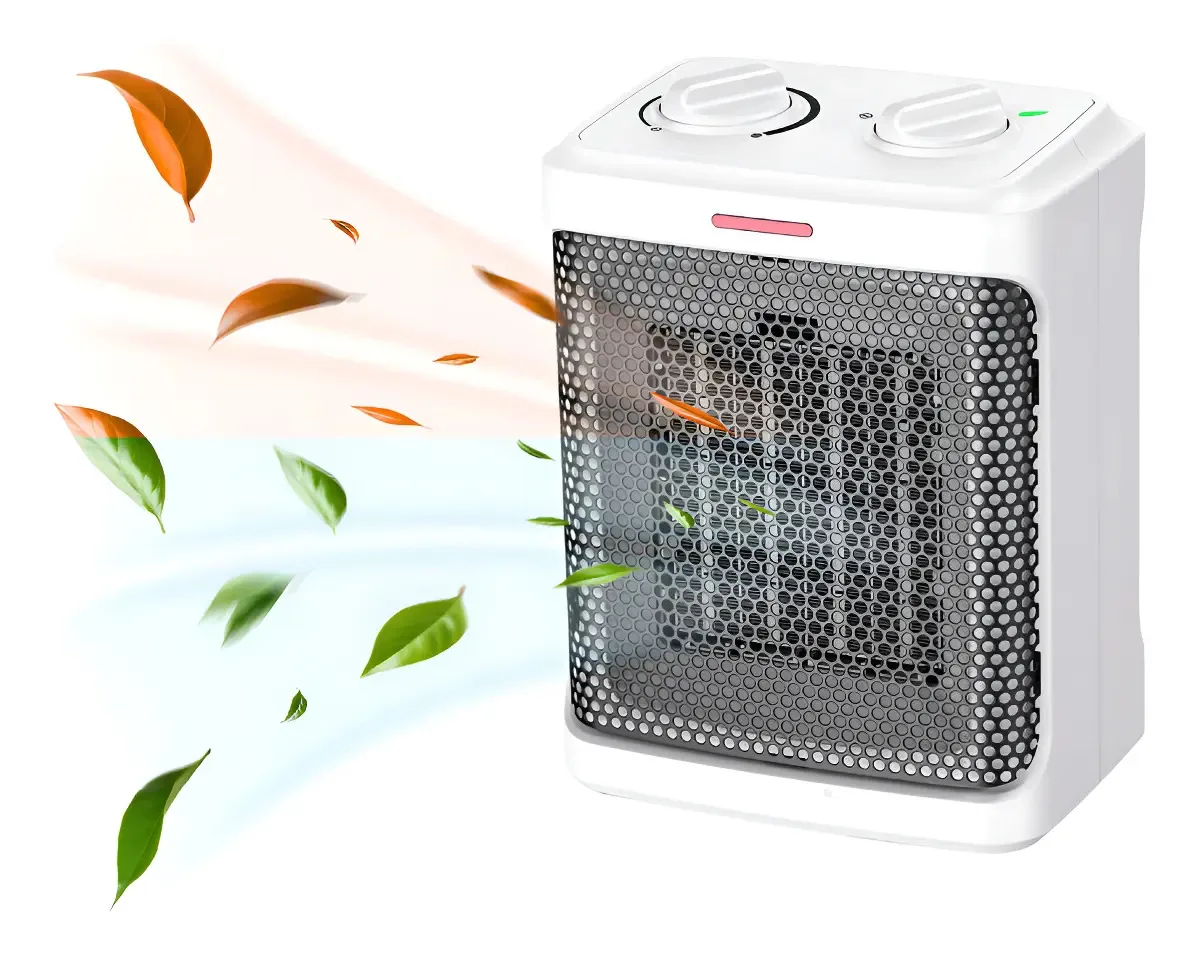 Aquecedor elétrico Aquecedor de ar portátil 2 em 1 cor branca portátil