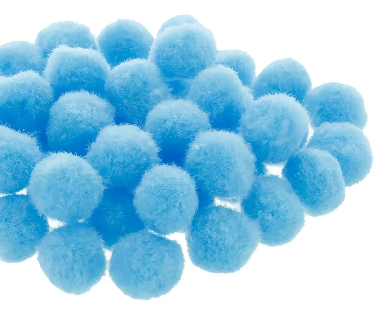 100 Pompom #18: Artesanato e artesanato, cor: vermelho, cor azul celeste