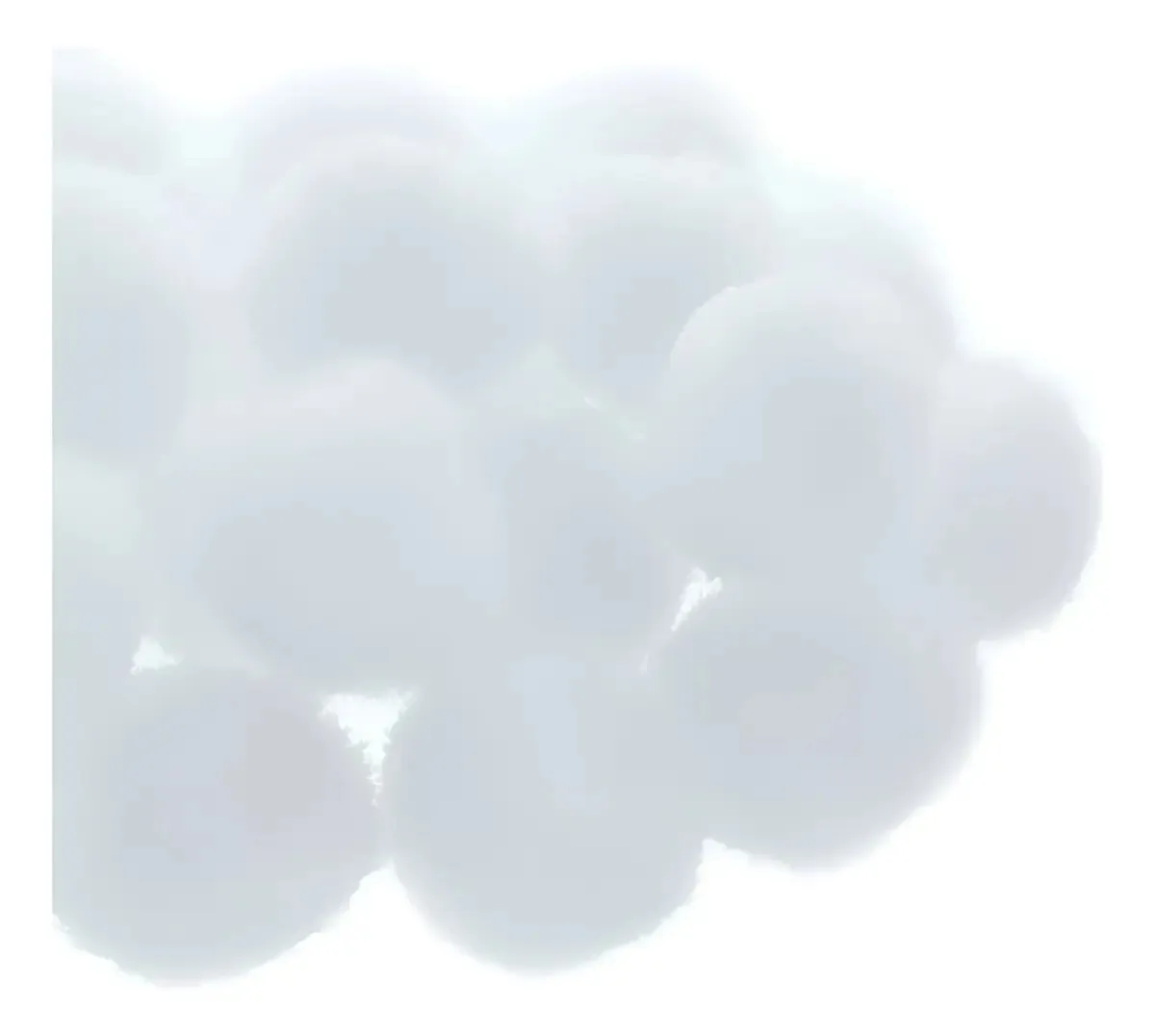 100 Pompom #25: Artesanato e artesanato, cor azul celeste, cor branca