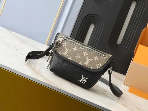 Bolsa Lv com zíper e aba