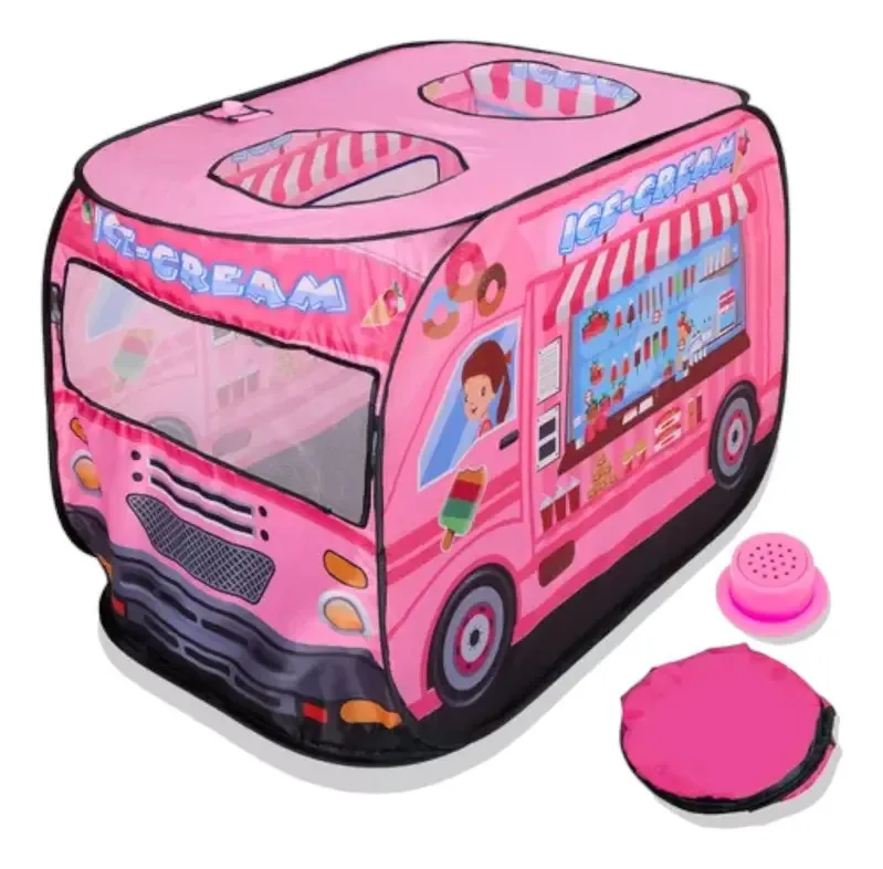 Barraca infantil portátil dobrável e portátil rosa
