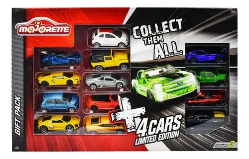 Pacote de presente Majorette Series 3, conjunto de veículos em escala multicolorida