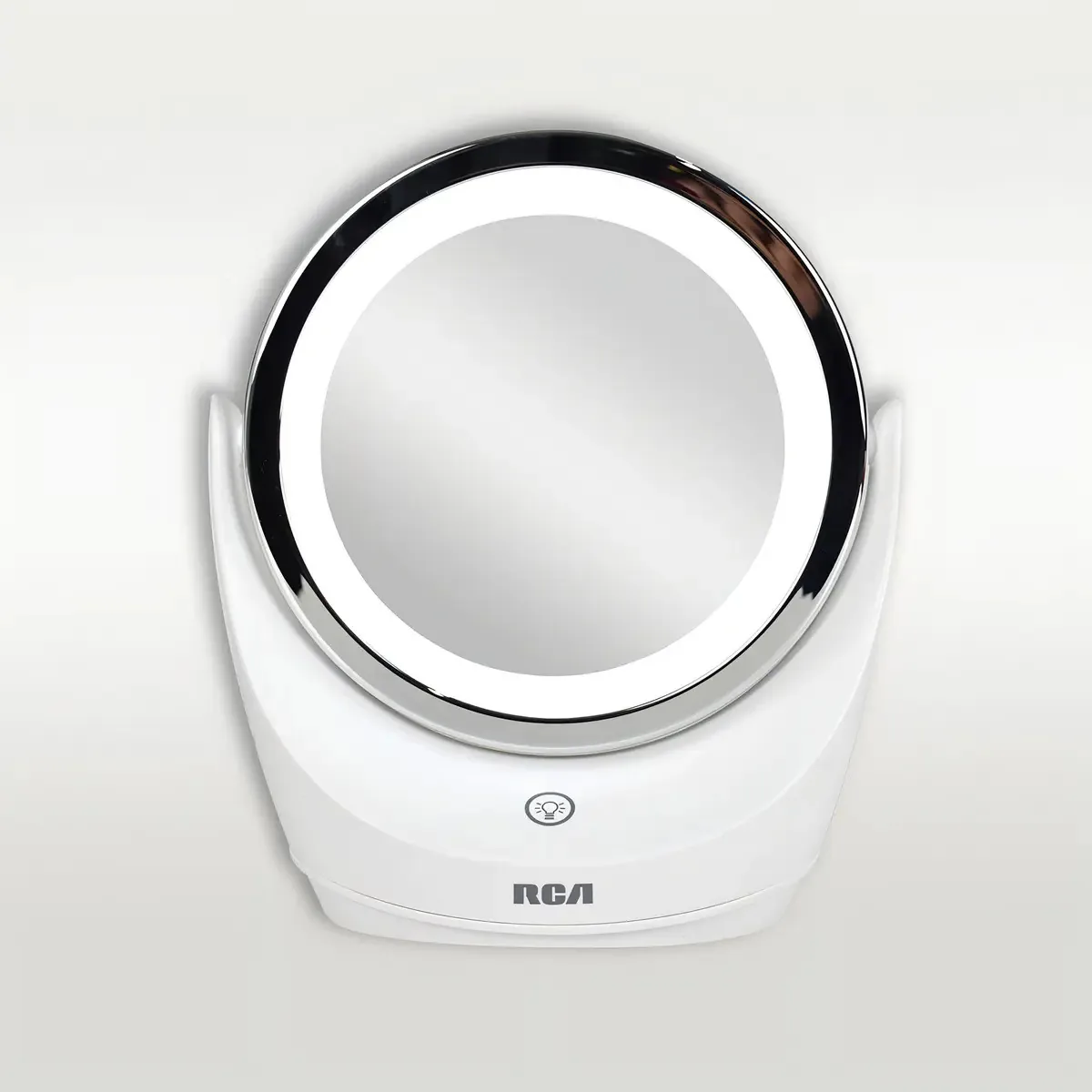 Espelho circular RCA Espelho com moldura branca de 20cm x 15cm