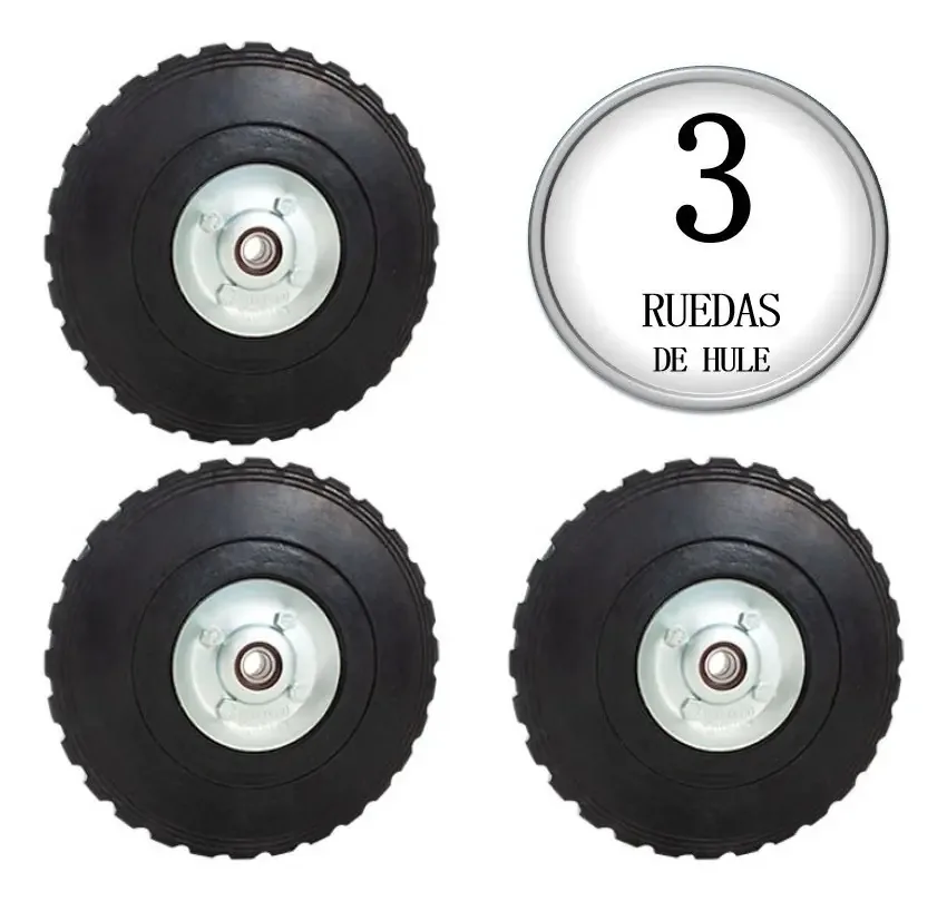 3 rodas para rolamento de seta dupla Diablito 10" Ø 17mm