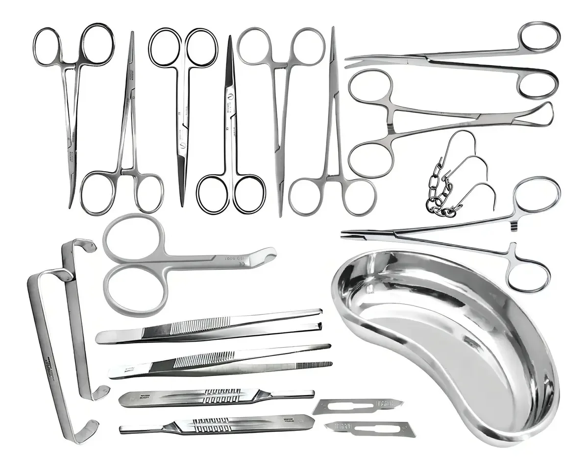 Kit de instrumentos médicos para cirurgia veterinária em aço inoxidável, 20 unidades, tipo de clipe de instrumento cirúrgico