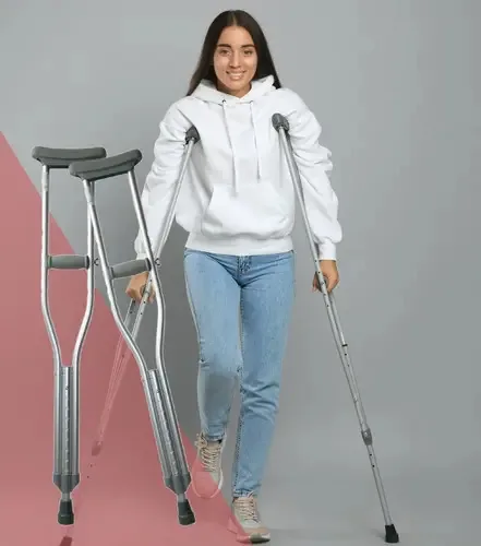 Muletas médias ajustáveis de alta qualidade Handy Color Grey