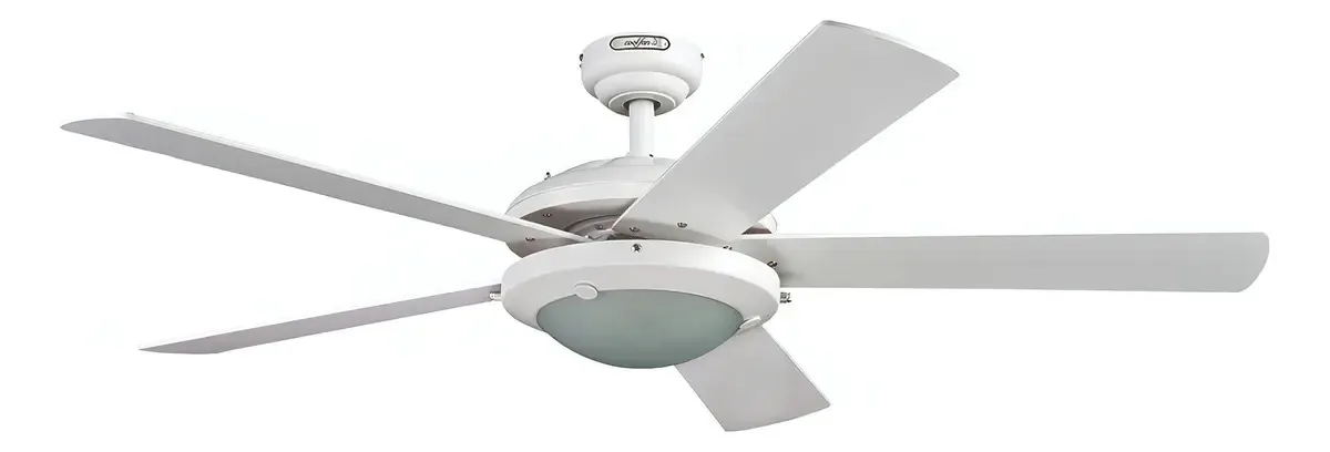 Lâmpada de ventilador de teto Coolfan Interior de 5 lâminas 47801 Cor da estrutura: cor da lâmina branca: branco/ácer