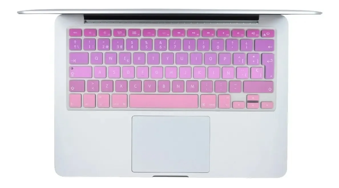 Modelos de protetores de teclado MacBook espanhóis, cores premium, cor: rosa, gradiente