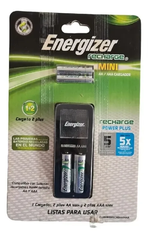 Kit de carregador Energizer Mini + 2aa+ 2aaa