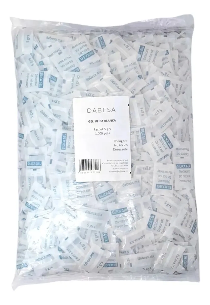 Gel de sílica · 1.000 saquetas de 0,5 g · Para hidratação