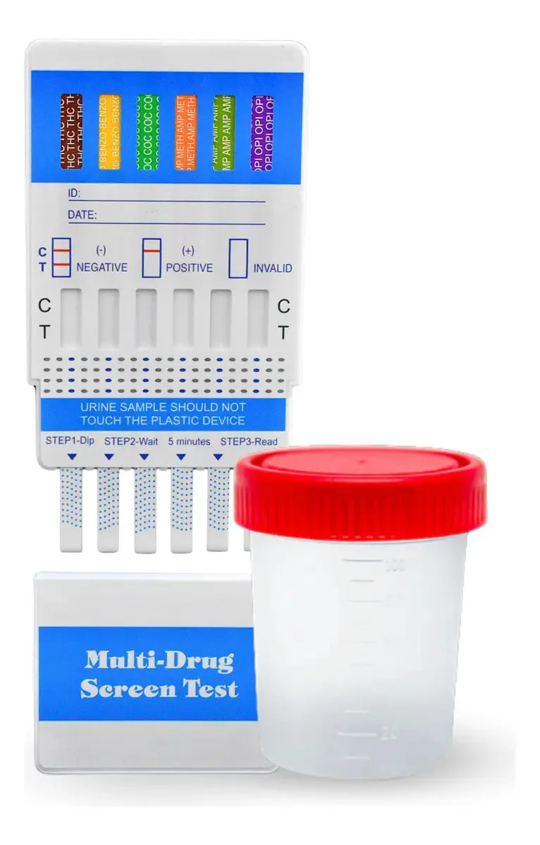 Painel antidopagem Cles Care® de 6 parâmetros, 1 teste e copo