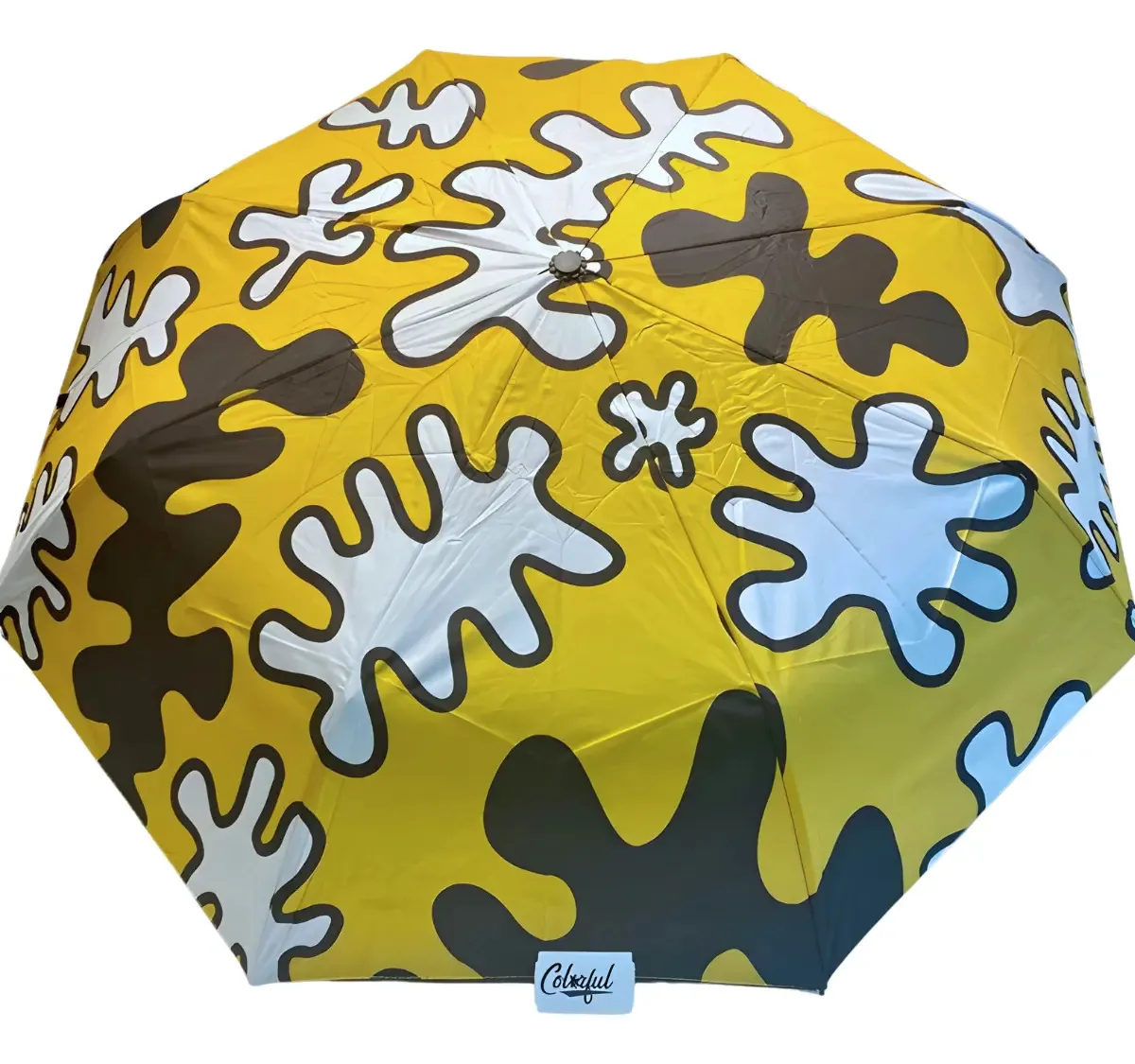 Guarda-chuva semiautomático amarelo portátil Colorful Splash