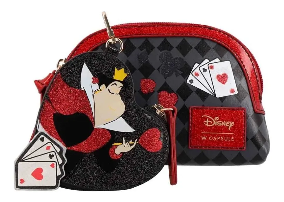 Bolsa de cosméticos e carteira Disney Donald Black Acgownacw preta/multicolorida