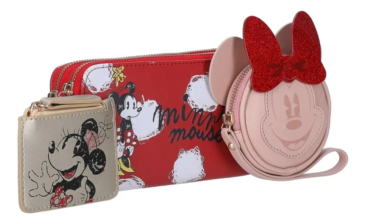 Conjunto de carteiras femininas Disney Minnie W Capsule Multi Capileacw-PE multicolorido