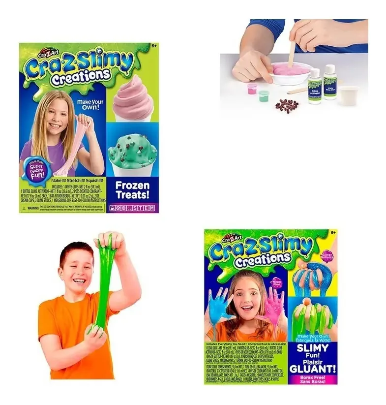 2pack Brinquedos Crazslimy Criações Glitter Neon +guloseimas congeladas