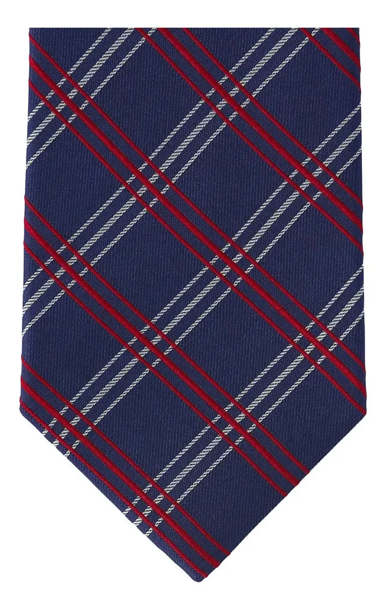 Gravata xadrez azul marinho Manzoni Scappino