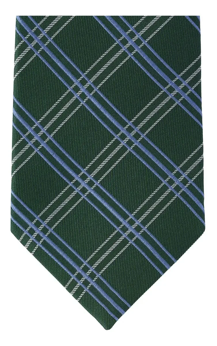 Gravata quadriculada verde média Manzoni Scappino