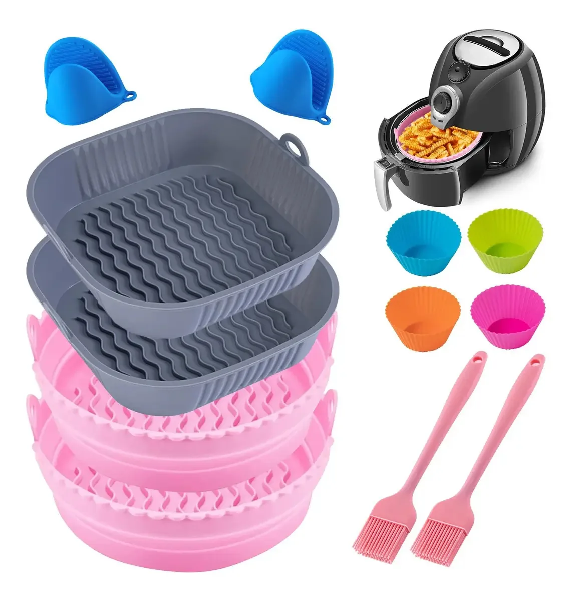 Kit de acessórios de silicone de 12 peças para fritadeira