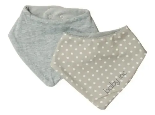 Conjunto de 2 babadores de bebê cinza