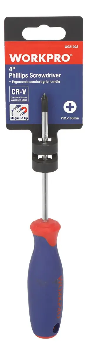 Chave de fenda cruzada Chave de fenda cruzada PH1x4 Workpro W021028we