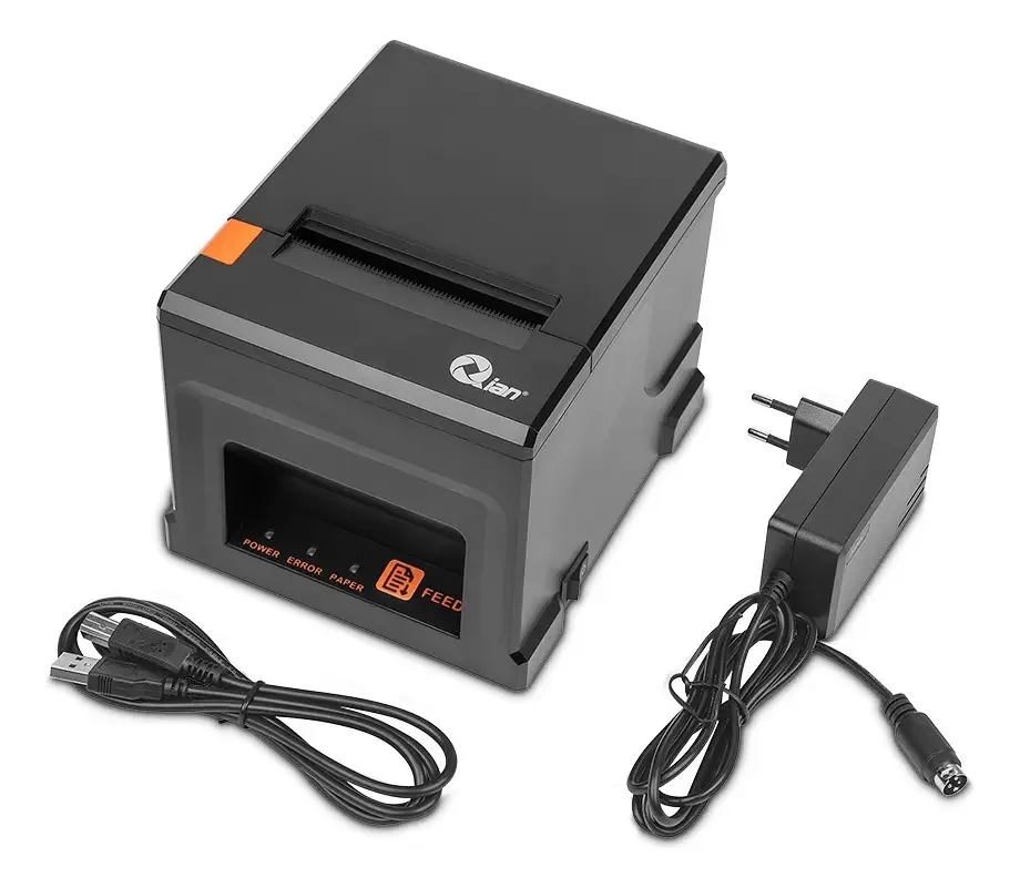 Impressora térmica de recibos Qian 80 mm USB+LAN+BT QOP-T80BL-Ri cor preta
