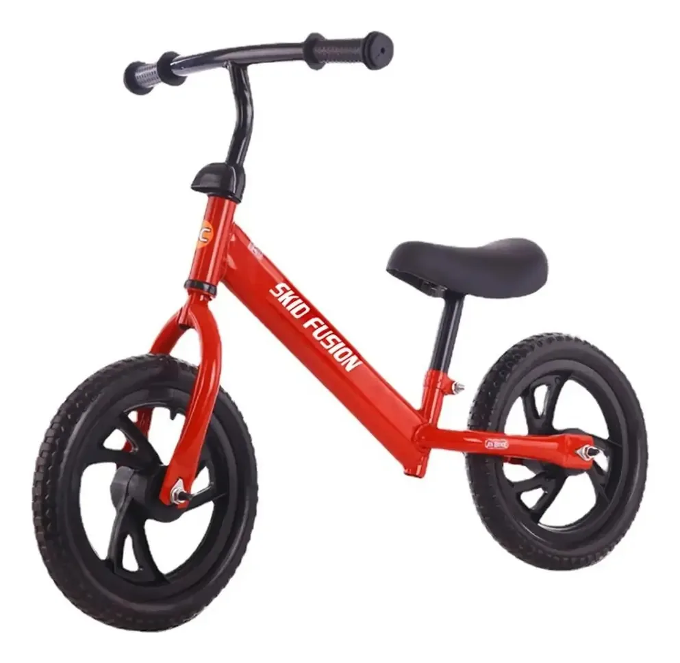 Bicicleta de equilíbrio infantil ajustável vermelha sem pedais