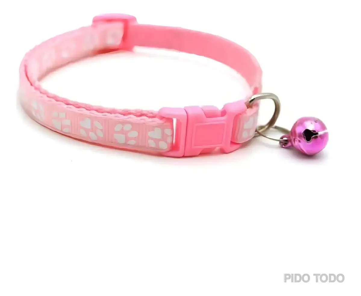 Coleira para animais de estimação ajustável para cães e gatos, tamanho da raça, coleira rosa, tamanho 32 x 1 cm