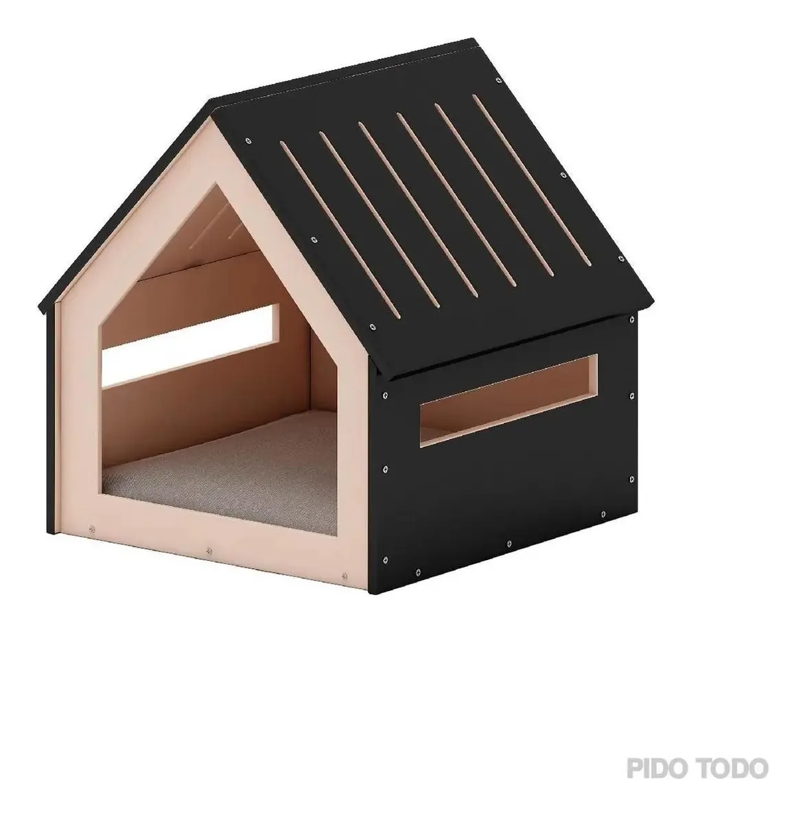 Cama doméstica para cães e gatos de raça grande, cor minimalista, preta