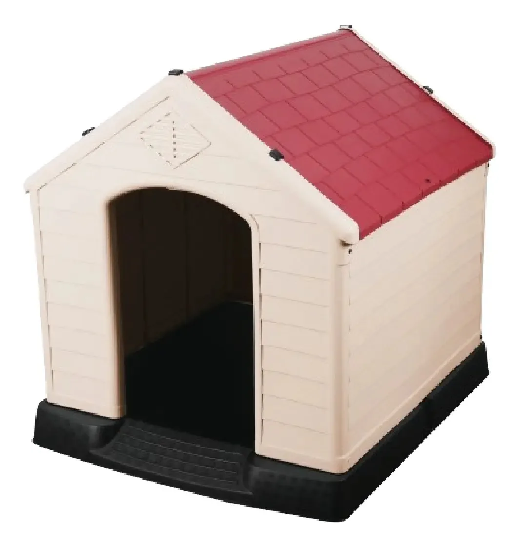 Casa de cachorro de plástico ao ar livre vermelha durável de raça grande