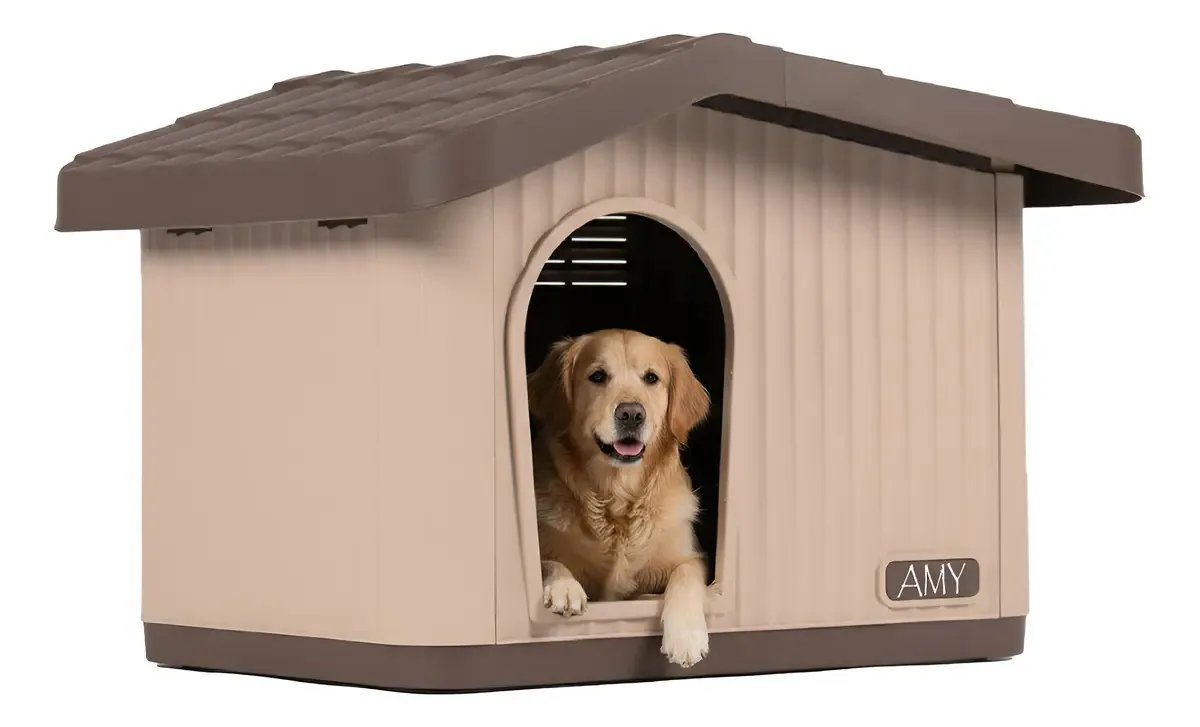 Casa para cães de estimação armable marrom de raça grande