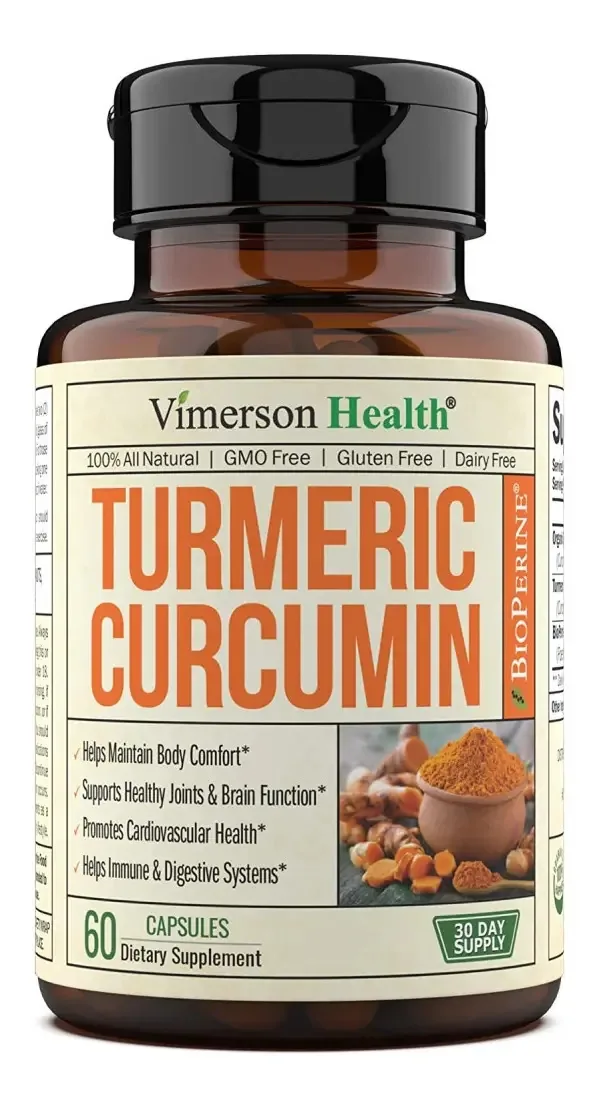 Cápsula Vimerson Health Turmeric Curcumin 60 Sabor Sem Sabor
