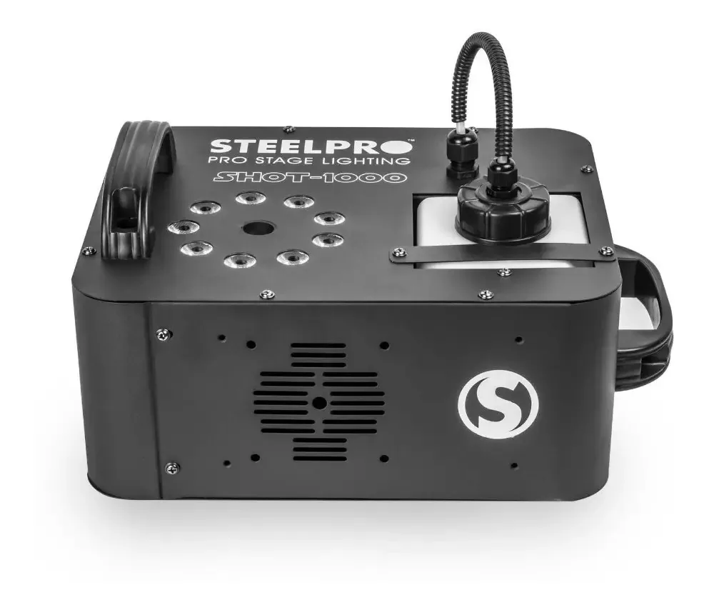 Máquina de fumaça automática Steelpro SHOT-1000 1000w 9 Led Rgb Preto