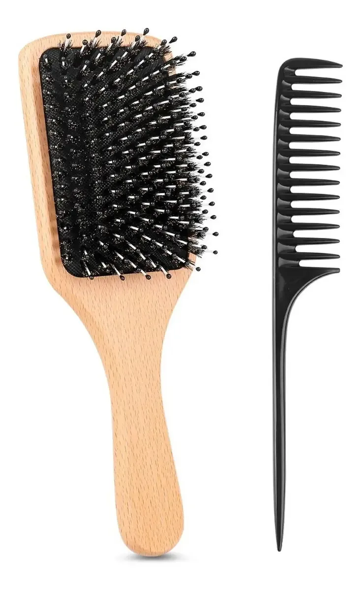 Triko Conjunto De Escova e Pente Para Beleza e Cuidados Pessoais Cor Marrom
