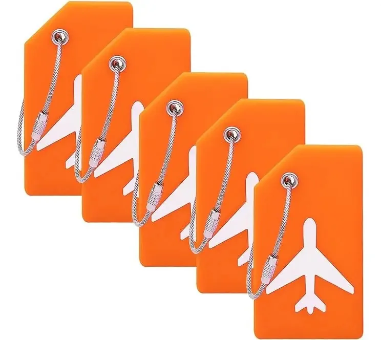 Pacote Timotech com 5 etiquetas de bagagem de silicone