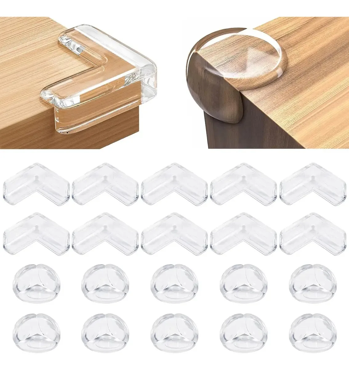 Protetores de canto de silicone transparente Timotech 20, cor transparente