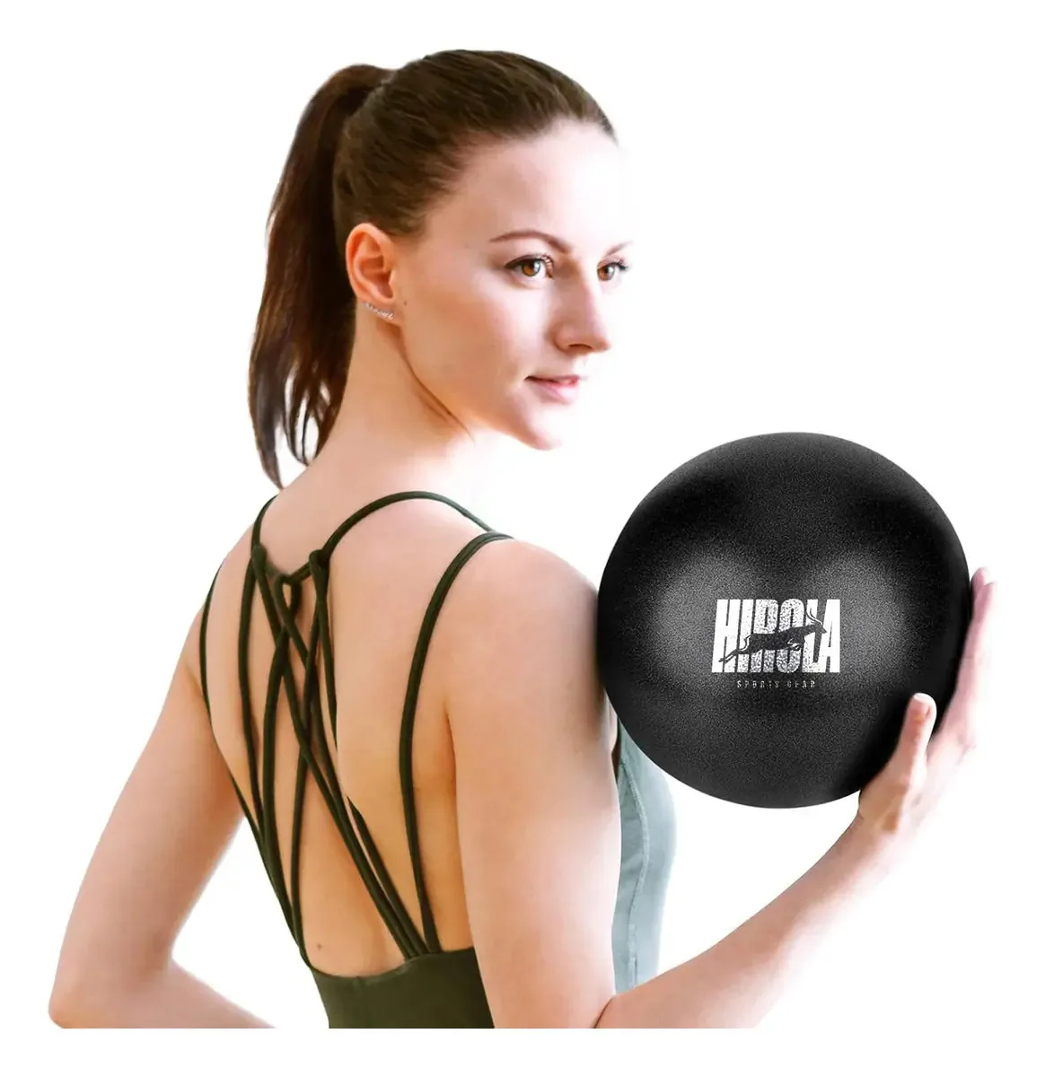 Bola de Pilates e Yoga Hirola de 9 polegadas para exercícios - preta