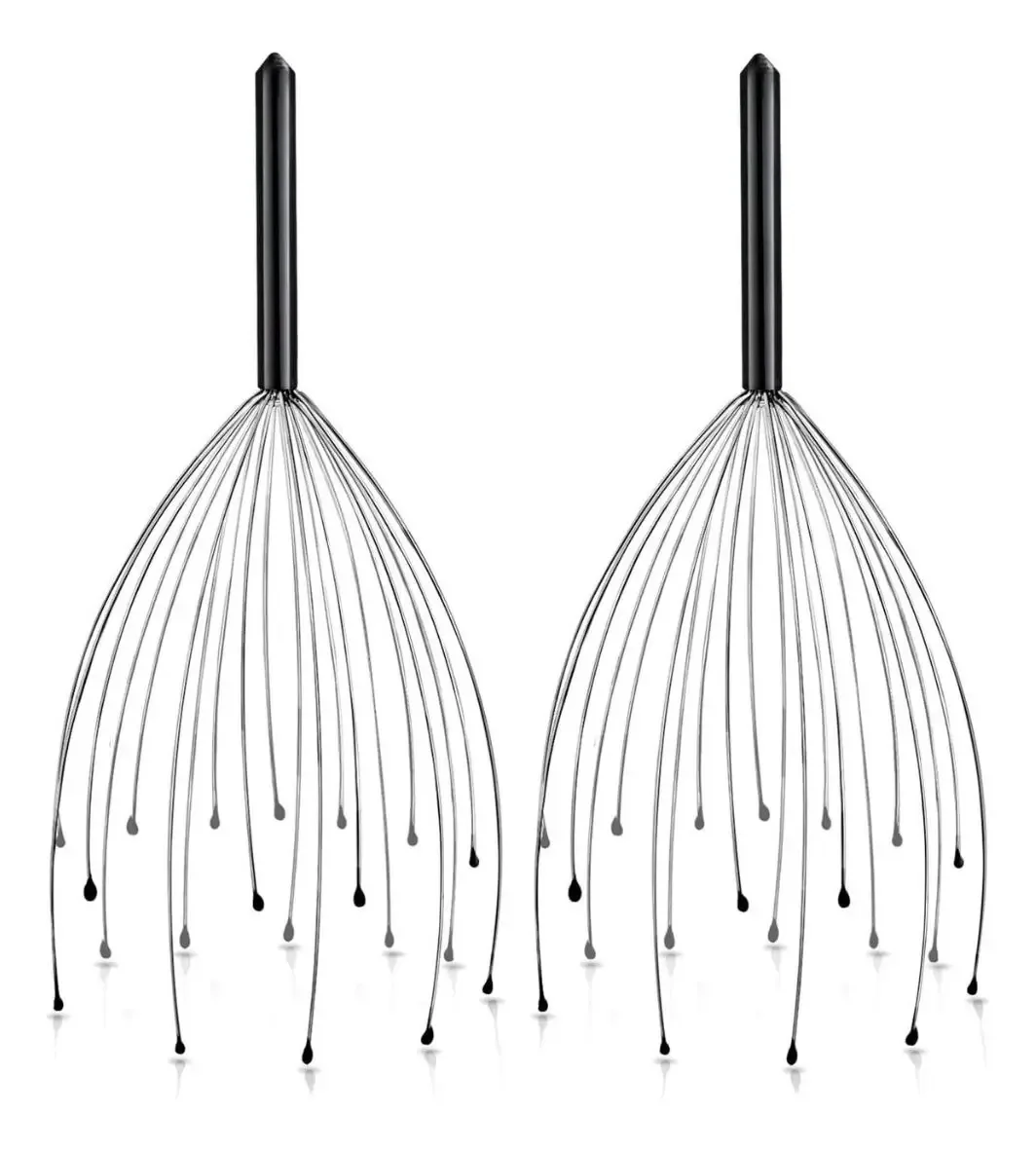 Conjunto Triko de 2 massageadores anti-stress para cabeça e cabelo, cor preta
