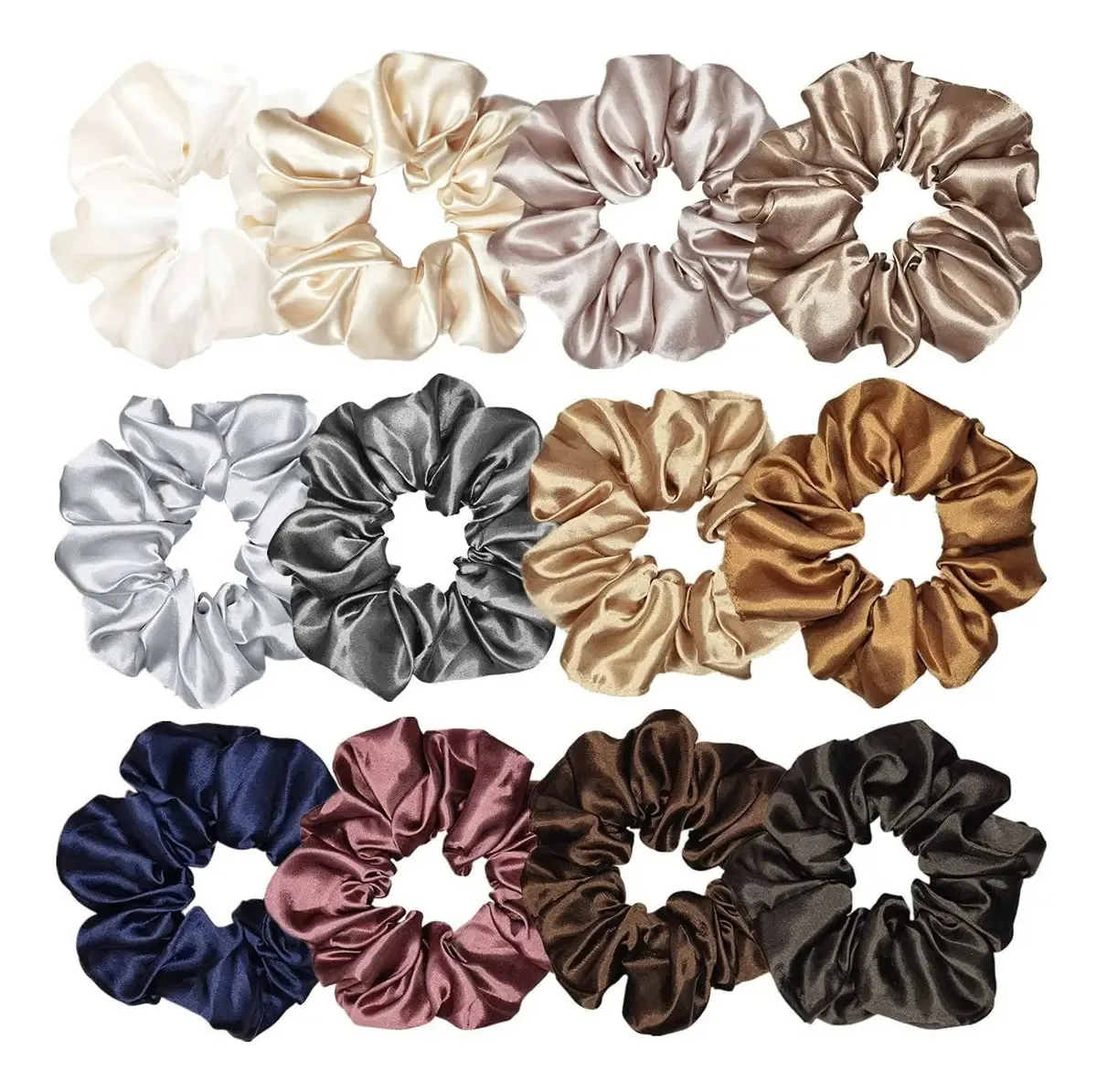 Elásticos de seda Triko 12 Garter para cor de cabelo, cabelos multicoloridos. Ties.v3.mix1