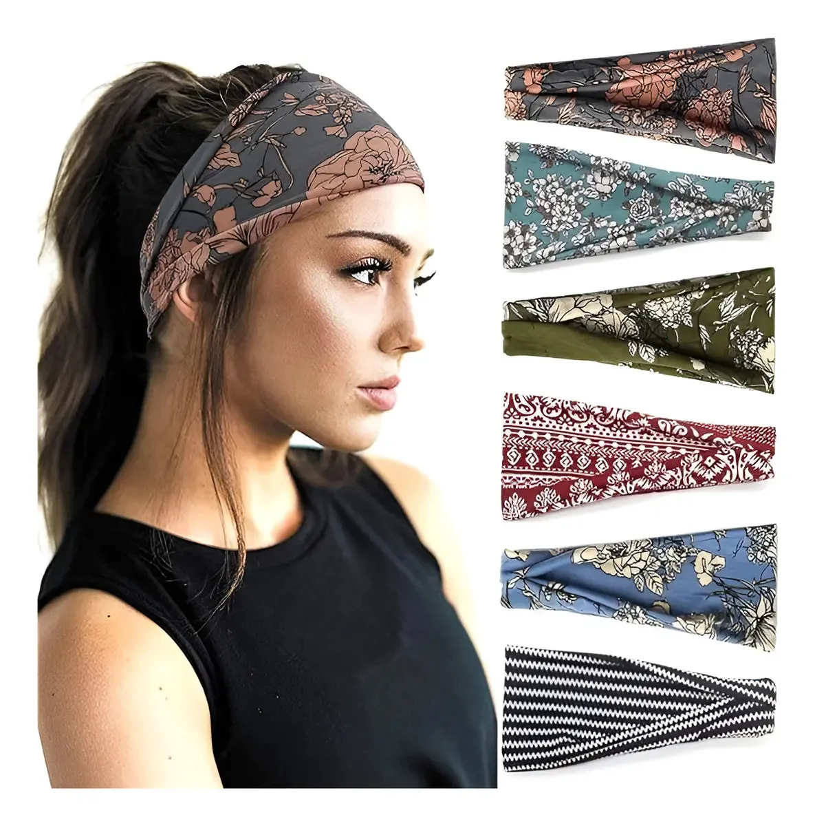 Conjunto Timotech de 6 faixas elásticas de fitness, faixa multicolorida Unitalla. V10