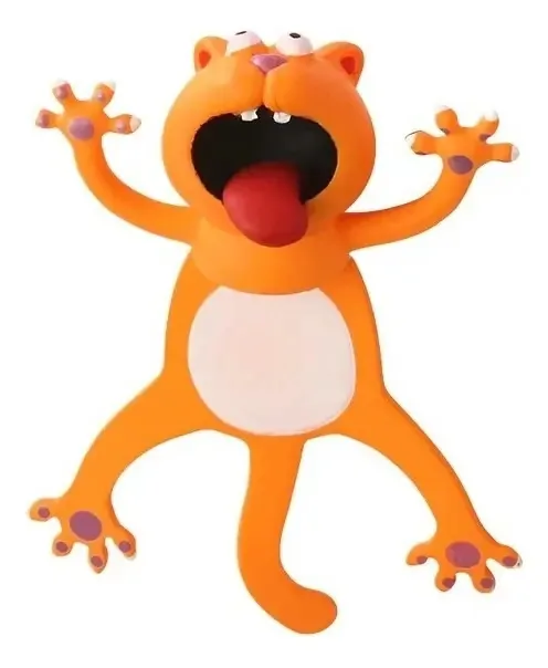 Divisória de livros 3D Kawaii Cat Orange Design