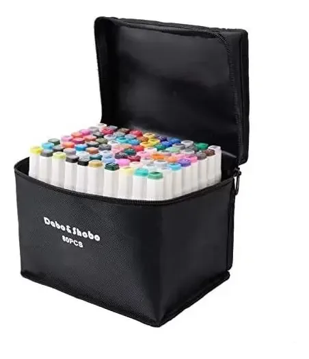 Marcadores de álcool de 80 cores Dabo & Shobo, marcadores de desenho
