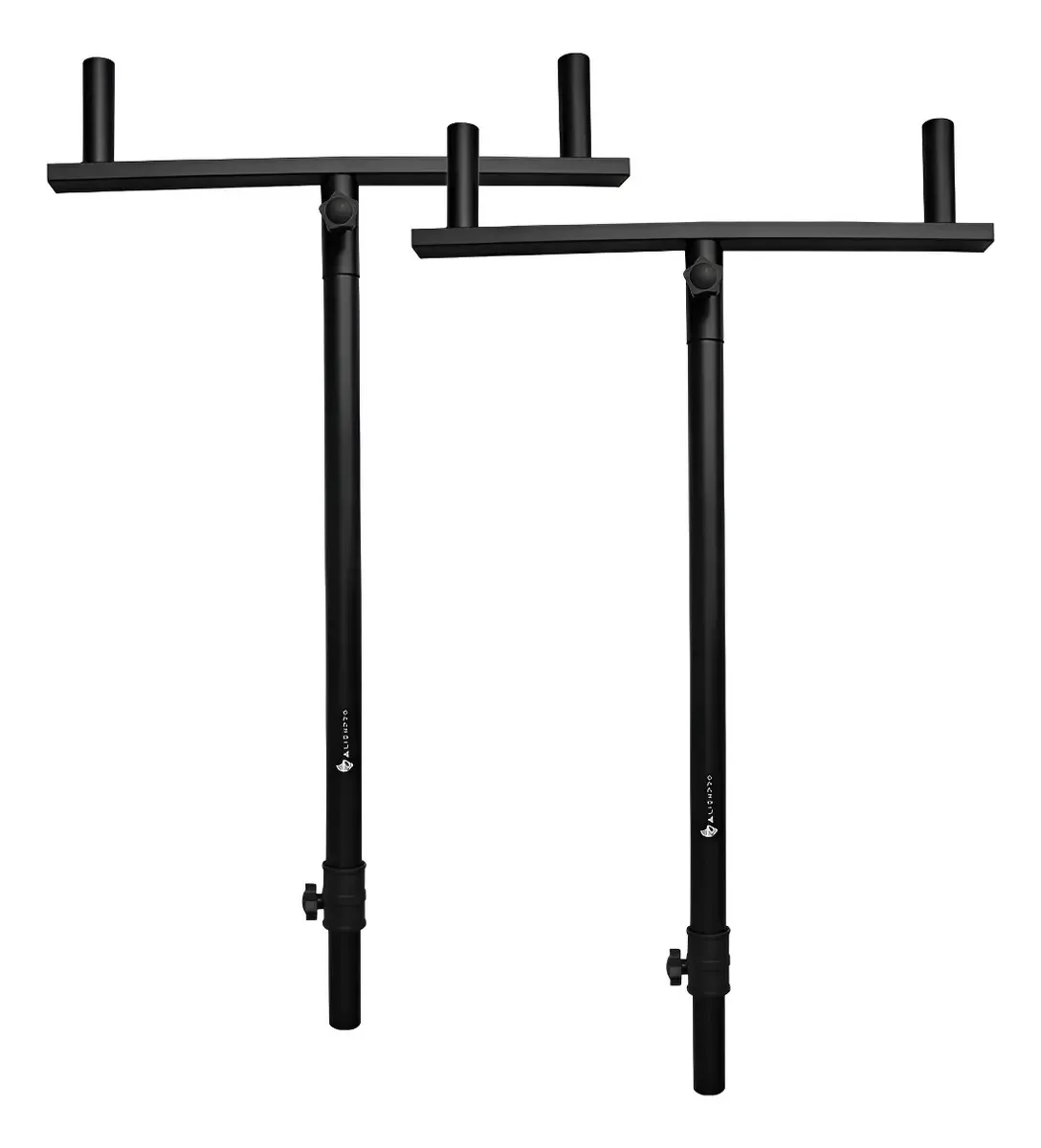 Conjunto Alienpro de 2 suportes tipo T para subwoofer 18 e 2 alto-falantes - preto
